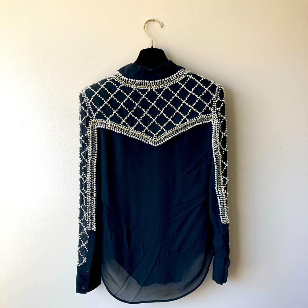 RARE! Balmain x HM embellished shirt in size 2. W/ original dust bag and hanger
